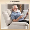Relaxstoel elektrisch verstelbare tv stoel met massagefunctie, opsta hulp, verwarming, ligfunctie, brede rugleuning, voetensteun, 2 zijvakken voor woonkamer beige 7