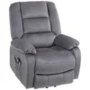 Relaxstoel met elektrische opsta hulp, tv stoel met vibratiemassage, ligfunctie, massagestoel met verwarming, voetgedeelte, zijvak, timer, donkergrijs 1