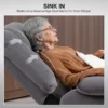 Relaxstoel met elektrische opsta hulp, tv stoel met vibratiemassage, ligfunctie, massagestoel met verwarming, voetgedeelte, zijvak, timer, donkergrijs 8