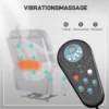 Relaxstoel met elektrische opsta hulp, tv stoel met vibratiemassage, ligfunctie, massagestoel met warmte, voetgedeelte, zijvak, timer, lichtgrijs 6