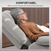 Relaxstoel met elektrische opsta hulp, tv stoel met vibratiemassage, ligfunctie, massagestoel met warmte, voetgedeelte, zijvak, timer, lichtgrijs 8