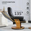 Relaxstoel met ligfunctie tv stoel ligstoel draaibaar tot 150 kg, kunstleer zwart, inclusief ottomaanse voor optimaal comfort 5