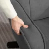 Relaxstoel met voetenbank, 360° draaibare televisiestoel met verstelbare rugleuning, ligfunctie, schommelfunctie, tv stoel met fluweelachtige uitstraling, hoofdsteun voor woonkamer, donkergrijs 10