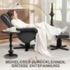 Relaxstoel met voetenbank, 360° draaibare televisiestoel met verstelbare rugleuning, ligfunctie, schommelfunctie, tv stoel met fluweelachtige uitstraling, hoofdsteun voor woonkamer, donkergrijs 5