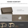 Relaxstoel met voetenbank, oorfauteuil met kruk, eetkamerstoel, linnen bekleding, bruin, 67x72x100 cm, comfortabel voor woonkamer 5