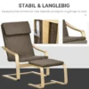 Relaxstoel met voetenbank, oorfauteuil met kruk, eetkamerstoel, linnen bekleding, bruin, 67x72x100 cm, comfortabel voor woonkamer 6