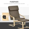 Relaxstoel met voetenbank, oorfauteuil met kruk, eetkamerstoel, linnen bekleding, bruin, 67x72x100 cm, comfortabel voor woonkamer 7
