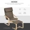 Relaxstoel met voetenbank, oorfauteuil met kruk, eetkamerstoel, linnen bekleding, bruin, 67x72x100 cm, comfortabel voor woonkamer 8