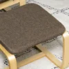 Relaxstoel met voetenbank, oorfauteuil met kruk, eetkamerstoel, linnen bekleding, bruin, 67x72x100 cm, comfortabel voor woonkamer 9