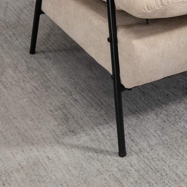 Relaxstoel met voetenbank stoel met verstelbare rugleuning, ligfunctie, kussen, moderne loungestoel gestoffeerde stoel met koord uiterlijk voor woonkamer tot 180 kg belastbaar, beige 10