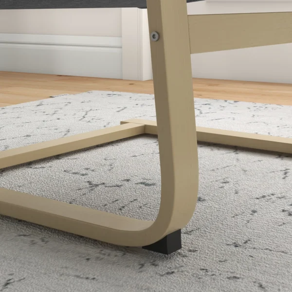 Relaxstoel ruststoel met hoofdkussen schommelstoel eetkamerstoel linnenlook donkergrijs berkenhout 66,5x80x99cm voor woonkamer 10