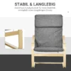 Relaxstoel ruststoel met hoofdkussen schommelstoel eetkamerstoel linnenlook donkergrijs berkenhout 66,5x80x99cm voor woonkamer 6