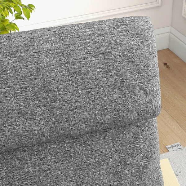 Relaxstoel ruststoel met hoofdkussen schommelstoel eetkamerstoel linnenlook donkergrijs berkenhout 66,5x80x99cm voor woonkamer 9