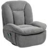 Relaxstoel, tv stoel met ligfunctie, schommelfunctie, draaibare tv stoel met voetensteun, zijtas, chenille look voor woonkamer, tot 150 kg, donkergrijs 1
