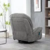 Relaxstoel, tv stoel met ligfunctie, schommelfunctie, draaibare tv stoel met voetensteun, zijtas, chenille look voor woonkamer, tot 150 kg, donkergrijs 10