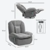 Relaxstoel, tv stoel met ligfunctie, schommelfunctie, draaibare tv stoel met voetensteun, zijtas, chenille look voor woonkamer, tot 150 kg, donkergrijs 4