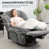 Relaxstoel, tv stoel met ligfunctie, schommelfunctie, draaibare tv stoel met voetensteun, zijtas, chenille look voor woonkamer, tot 150 kg, donkergrijs 8
