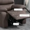 Relaxstoel, tv stoel met ligfunctie, tv stoel met gevoerd voetgedeelte ligstoel, ruststoel met microvezelbekleding in lederlook, tot 150 kg belastbaar voor woonkamer, bruin 7