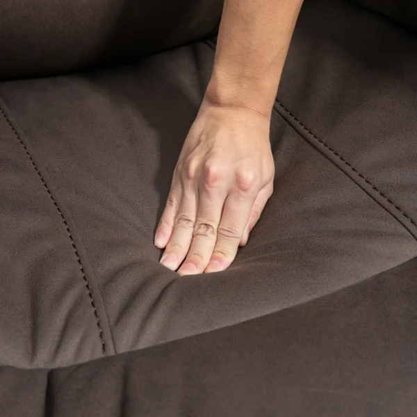 Relaxstoel, tv stoel met ligfunctie, tv stoel met gevoerd voetgedeelte ligstoel, ruststoel met microvezelbekleding in lederlook, tot 150 kg belastbaar voor woonkamer, bruin 8
