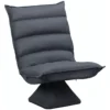 Relaxstoel vloersofa 360° draaibaar met 5 traps verstelbare rugleuning, staal donkergrijs voor ontspannen zitten 1
