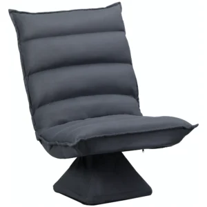 Relaxstoel vloersofa 360° draaibaar met 5 traps verstelbare rugleuning, staal donkergrijs voor ontspannen zitten 1