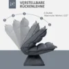 Relaxstoel vloersofa 360° draaibaar met 5 traps verstelbare rugleuning, staal donkergrijs voor ontspannen zitten 5