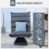 Relaxstoel vloersofa 360° draaibaar met 5 traps verstelbare rugleuning, staal donkergrijs voor ontspannen zitten 8