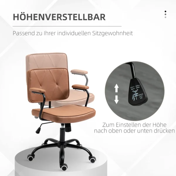 Retro bureaustoel, in hoogte verstelbaar, bureaustoel met kantelfunctie tot 120 kg voor thuiskantoor & studeerkamer 5