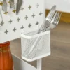 Rolwagen met laden 3 verdiepingen keukenrek op wielen voor keuken & kantoor, staal wit 51,5x32x75,6cm 9