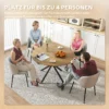 Ronde eettafel voor 4 personen, Ø120 keukentafel in industriële stijl met stalen poten, voor eetkamer, keuken, thuiskantoor, eik 6