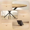 Ronde eettafel voor 4 personen, Ø120 keukentafel in industriële stijl met stalen poten, voor eetkamer, keuken, thuiskantoor, eik 7