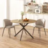 Ronde eettafel voor 4 personen, Ø120 keukentafel in industriële stijl met stalen poten, voor eetkamer, keuken, thuiskantoor, eik 8