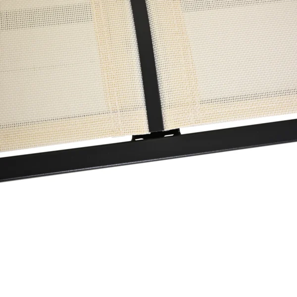 Schommelstoel 2 zits tuinbank tuinschommel zitbank parkbank metaal tuinmeubelen zwart+beige 120 x 70 x 85 cm 10
