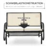 Schommelstoel 2 zits tuinbank tuinschommel zitbank parkbank metaal tuinmeubelen zwart+beige 120 x 70 x 85 cm 7