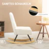 Schommelstoel comfortabele schommelstoel met sherpa vlies voor slaapkamer & kinderkamer tot 150 kg 63x95x97 cm 5