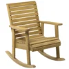 Schommelstoel met armleuning, tuinstoel relaxstoel voor balkon & terras, belastbaar tot 130 kg, lichtbruin sparrenhout 1