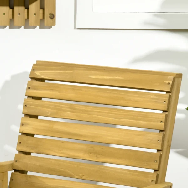 Schommelstoel met armleuning, tuinstoel relaxstoel voor balkon & terras, belastbaar tot 130 kg, lichtbruin sparrenhout 10