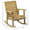 Schommelstoel met armleuning, tuinstoel relaxstoel voor balkon & terras, belastbaar tot 130 kg, lichtbruin sparrenhout 4