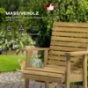Schommelstoel met armleuning, tuinstoel relaxstoel voor balkon & terras, belastbaar tot 130 kg, lichtbruin sparrenhout 5