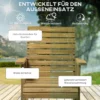 Schommelstoel met armleuning, tuinstoel relaxstoel voor balkon & terras, belastbaar tot 130 kg, lichtbruin sparrenhout 7