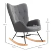 Schommelstoel met stalen frame, gestoffeerde lounge stoel, fluweelachtig polyester, comfortabele zitplaats voor woonkamer 4