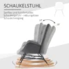 Schommelstoel met stalen frame, gestoffeerde lounge stoel, fluweelachtig polyester, comfortabele zitplaats voor woonkamer 6