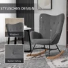 Schommelstoel met stalen frame, gestoffeerde lounge stoel, fluweelachtig polyester, comfortabele zitplaats voor woonkamer 7