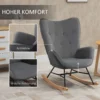 Schommelstoel met stalen frame, gestoffeerde lounge stoel, fluweelachtig polyester, comfortabele zitplaats voor woonkamer 8