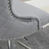 Set van 2 barkrukken draaistoelen met voetensteun, in hoogte verstelbare woonkamerstoelen met fluweel look, voor bartafel, keuken, lichtgrijs, 46 x 55 x 102 123 cm 10