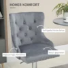 Set van 2 barkrukken draaistoelen met voetensteun, in hoogte verstelbare woonkamerstoelen met fluweel look, voor bartafel, keuken, lichtgrijs, 46 x 55 x 102 123 cm 7