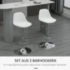 Set van 2 barkrukken draaistoelen tot 120kg met rugleuning in hoogte verstelbaar voor bartafel in wit kunstleer en staal 40x42x82 104 cm 5