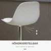 Set van 2 barkrukken draaistoelen tot 120kg met rugleuning in hoogte verstelbaar voor bartafel in wit kunstleer en staal 40x42x82 104 cm 6