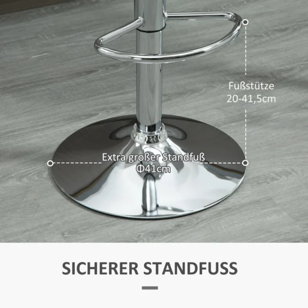 Set van 2 barkrukken draaistoelen tot 120kg met rugleuning in hoogte verstelbaar voor bartafel in wit kunstleer en staal 40x42x82 104 cm 8