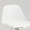 Set van 2 barkrukken draaistoelen tot 120kg met rugleuning in hoogte verstelbaar voor bartafel in wit kunstleer en staal 40x42x82 104 cm 9